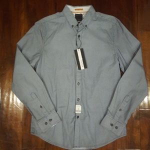 BRAND NEW Men's Denim & Flower Dress Shirt